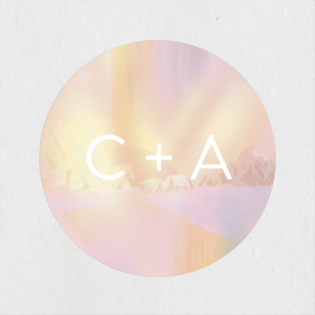 "Amanecer" - Wedding Favor Stickers in Dawn by Tamara Hilje - Front