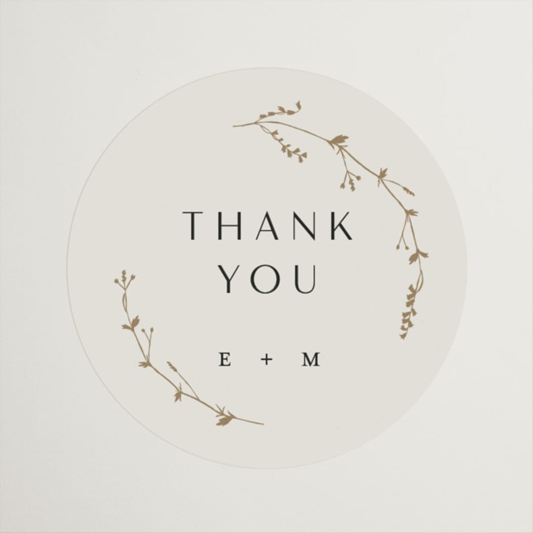 "Vine Wrap" - Wedding Favor Stickers in Cotton by Amy Kross - Front