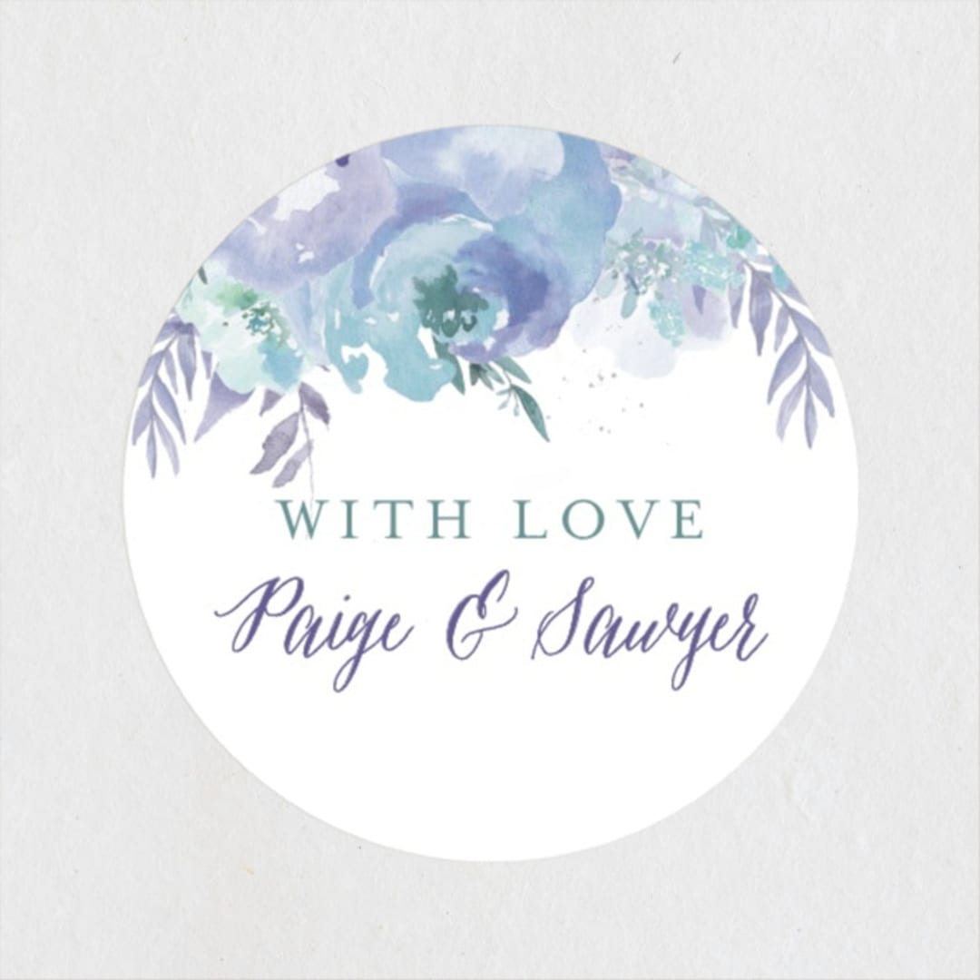 "Big Blooms" - Wedding Favor Stickers in Dew by Grace Kreinbrink - Front