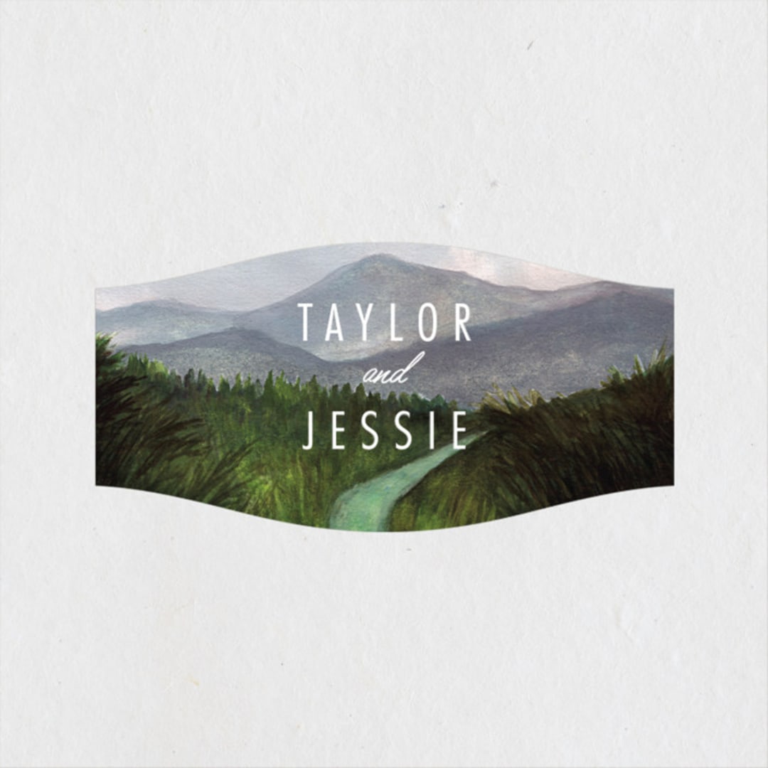 "Adventure Begins" - Wedding Favor Stickers in Forest by Elly - Front