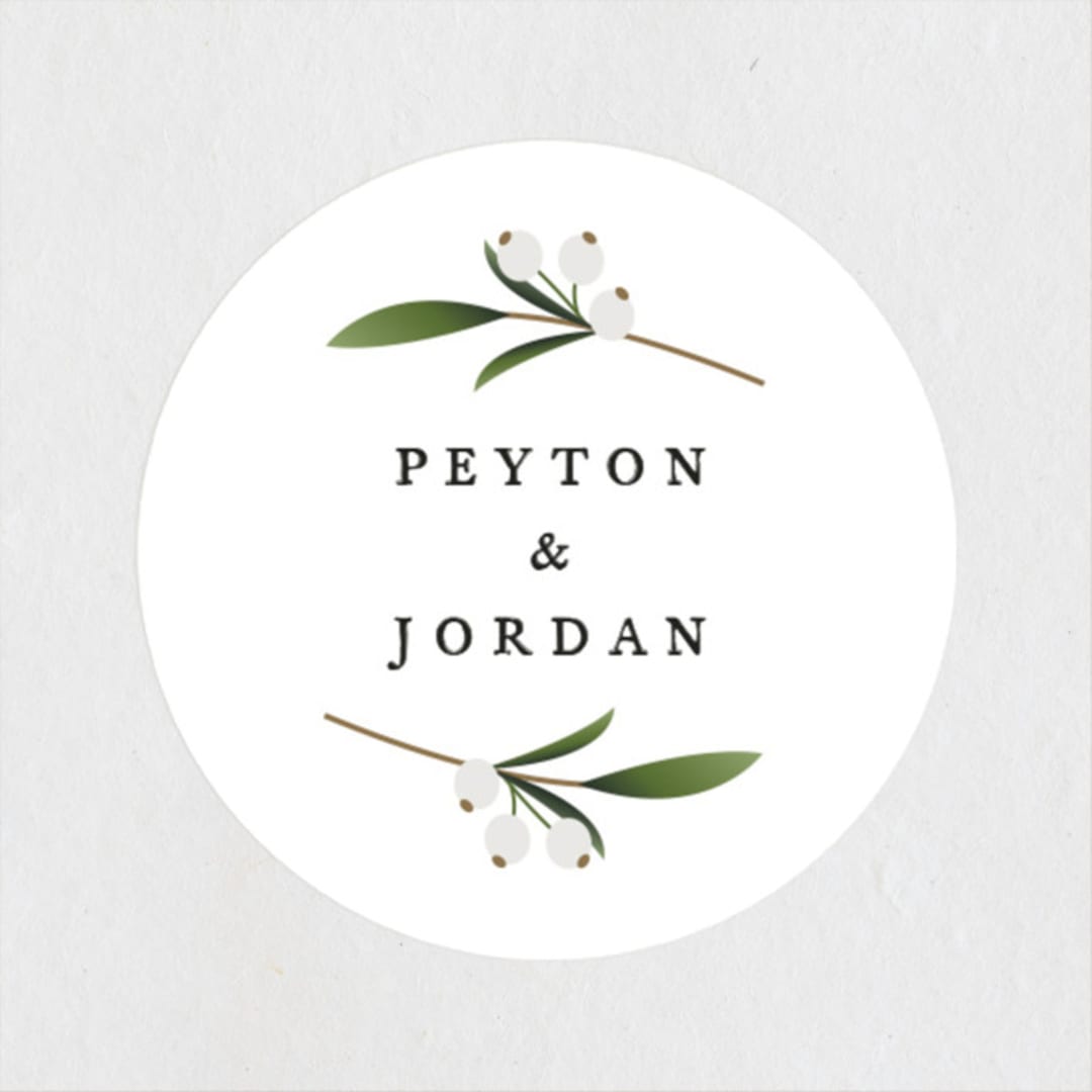"Adorned Ampersand" - Wedding Favor Stickers in Cotton by Jennifer Postorino - Front