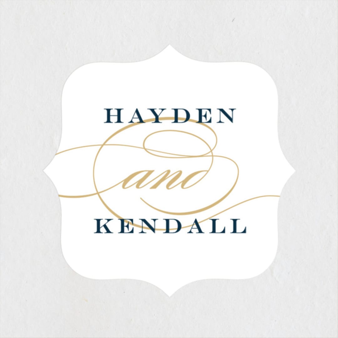 "Sullavan" - Wedding Favor Stickers in Teal by Carly Reed Walker - Front
