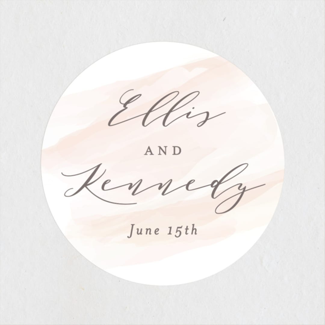 "Sophisticated script" - Wedding Favor Stickers in Blush by Hooray Creative - Front