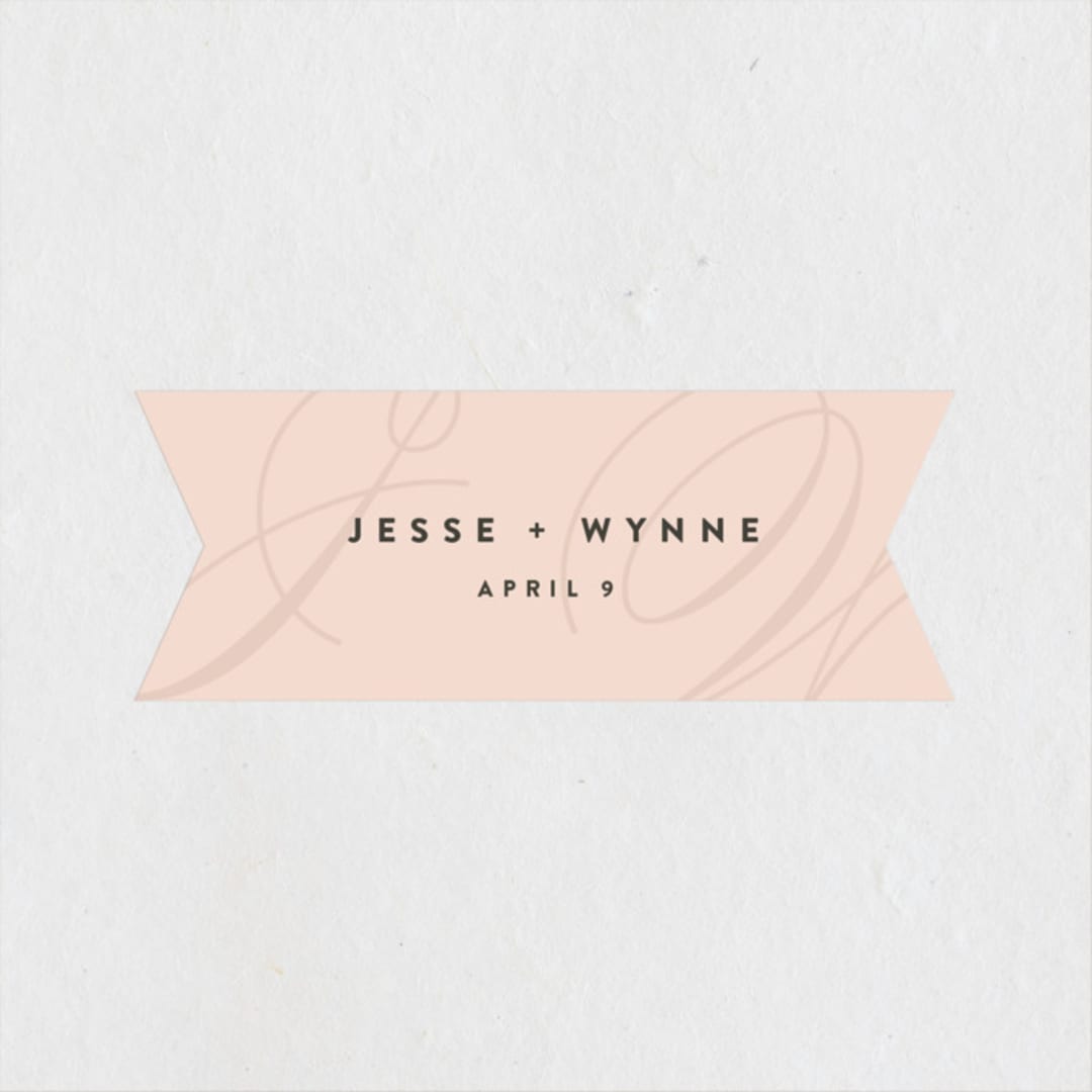 "Twirl Monogram A" - Wedding Favor Stickers in Blush by Ariel Rutland - Front