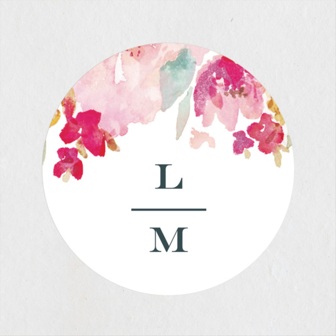 "Spring Garden" - Wedding Favor Stickers in Petal by Grace Kreinbrink - Front