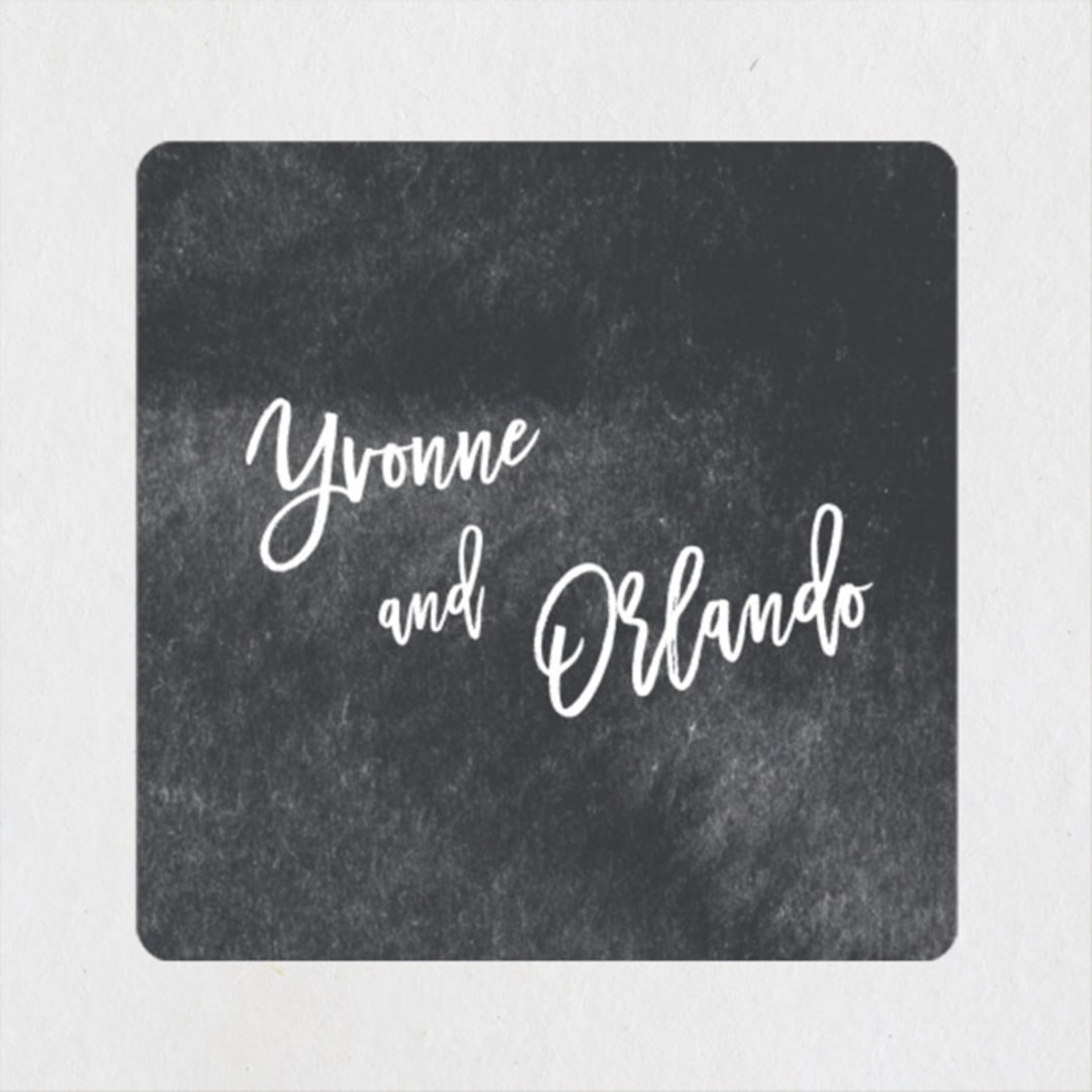 "blithe" - Wedding Favor Stickers in Charcoal by Design Lotus - Front