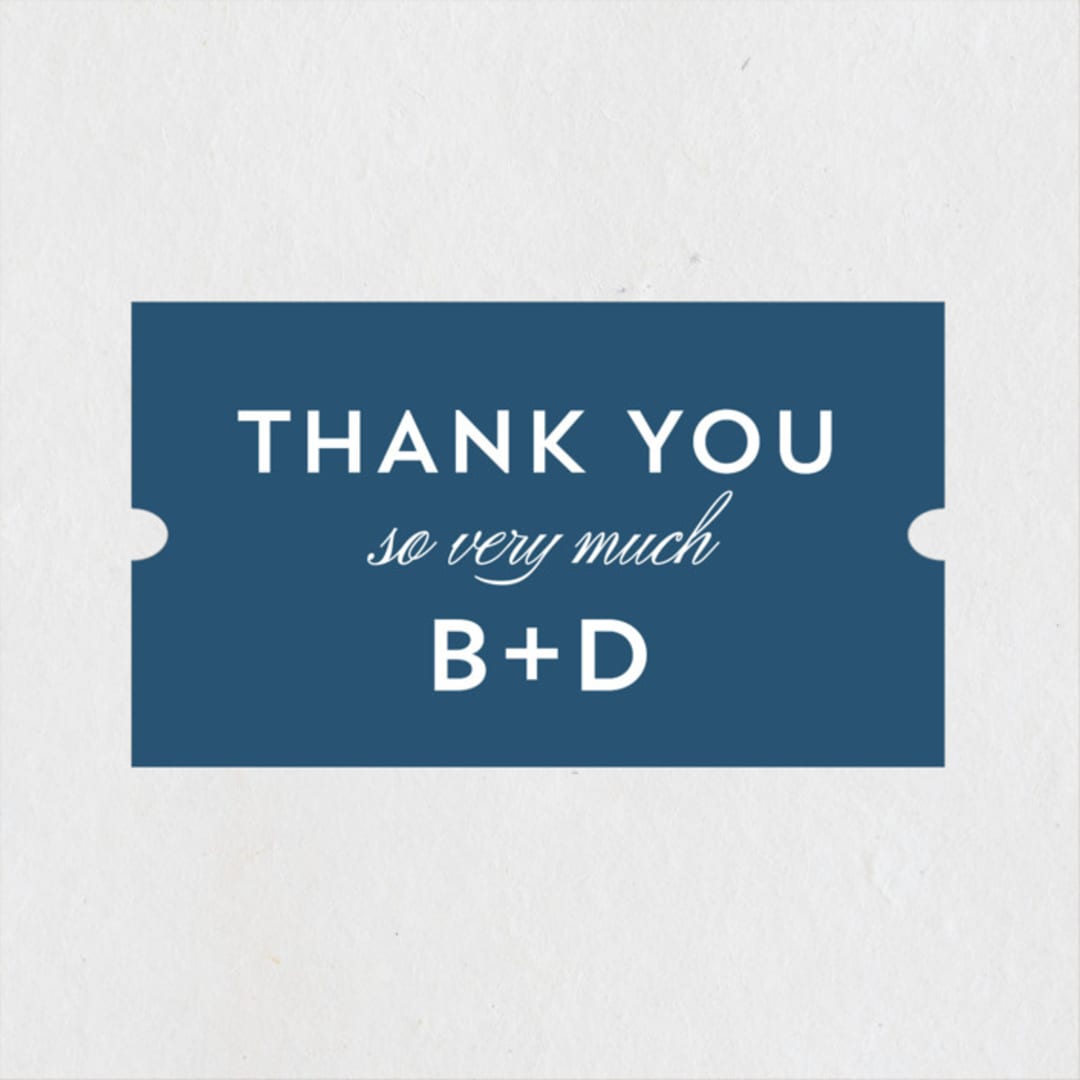 "Our Something Blue" - Wedding Favor Stickers in Ocean by AK Graphics - Front