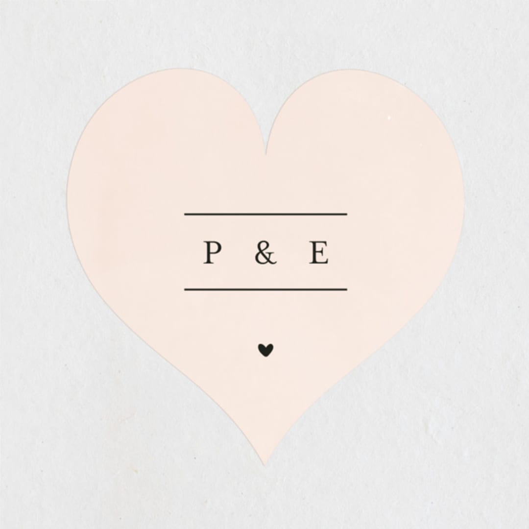 "Simply Perfect" - Wedding Favor Stickers in Blush by Brianne Larsen - Front