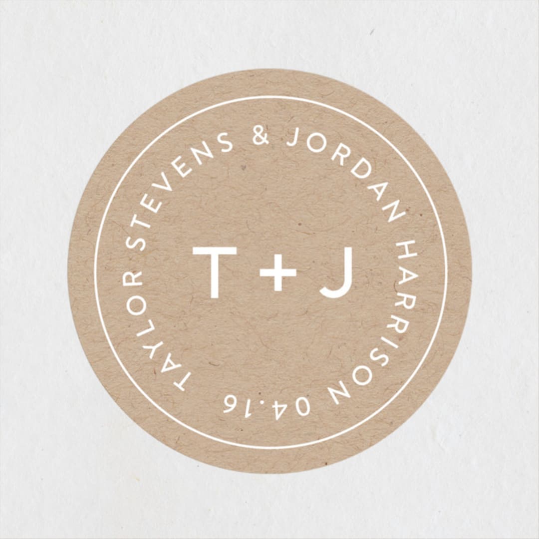 "Modern Stamp" - Wedding Favor Stickers in Kraft by seulghi - Front