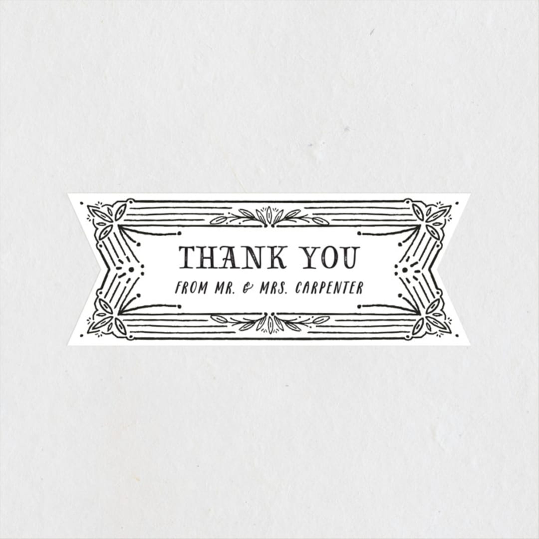 "Ink Detailing Frame" - Wedding Favor Stickers in Ink by Shiny Penny Studio - Front