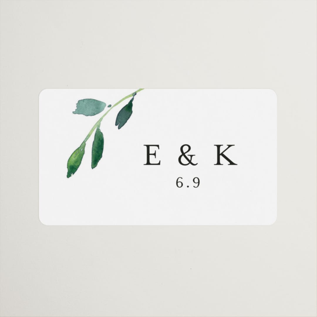 "Spring Wildflowers" - Wedding Favor Stickers in Pink Floral by Mere Paper - Front