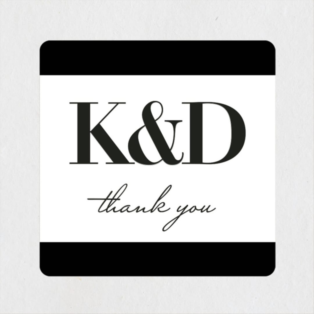 "The Minimalist" - Wedding Favor Stickers in Pearl by Kelly Schmidt - Front