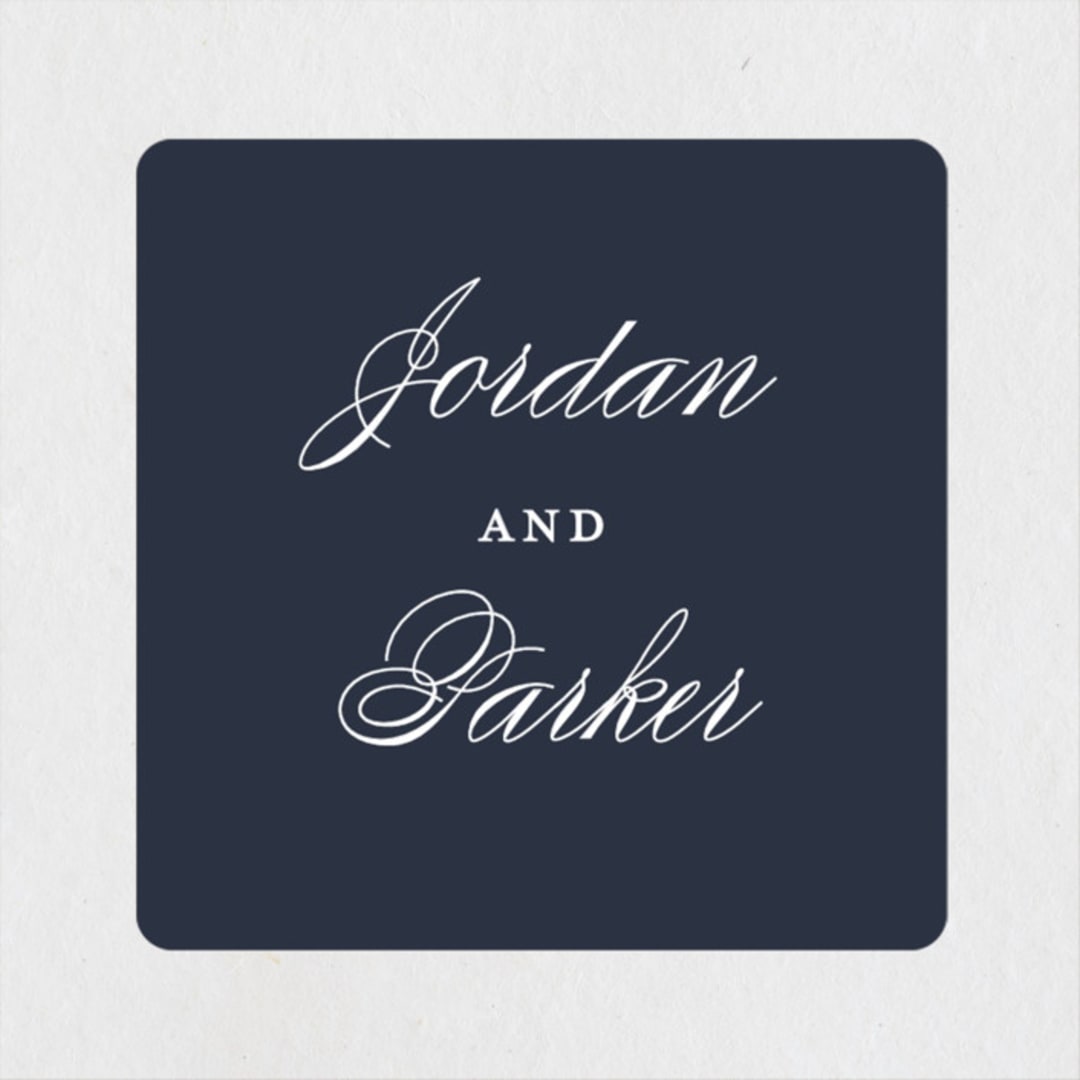 "Flawless" - Wedding Favor Stickers in Midnight by Kimberly FitzSimons - Front