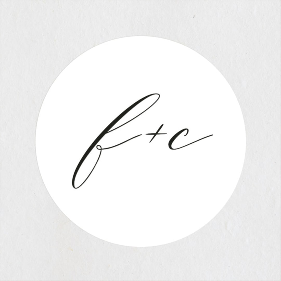 "Simple Elegance" - Wedding Favor Stickers in Tuxedo by Phrosné Barwood - Front