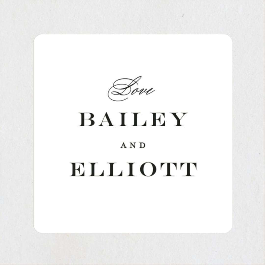"Downtown" - Wedding Favor Stickers in Onyx by Lauren Chism - Front