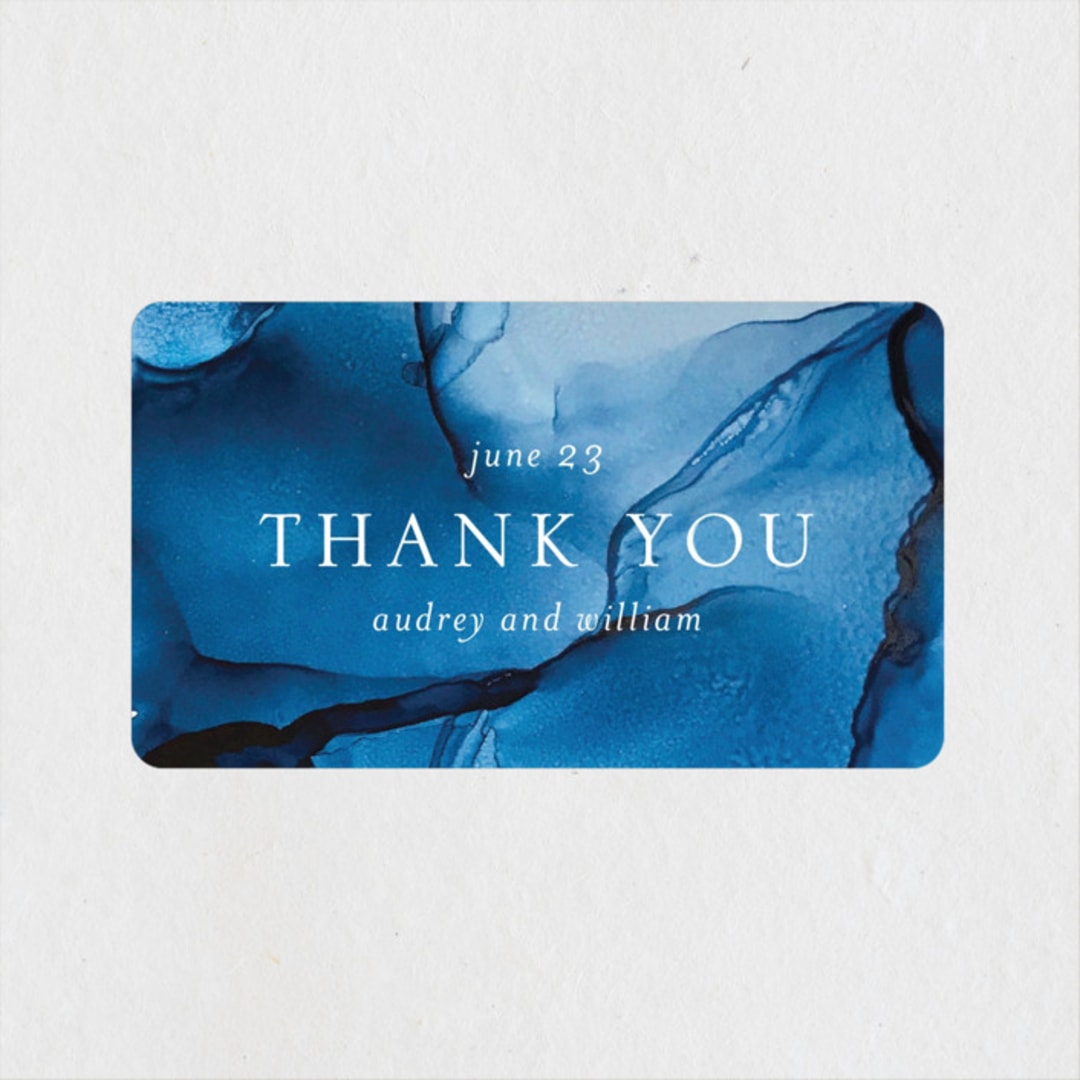 "blue tides" - Wedding Favor Stickers in Sea Blue by Erin Deegan - Front