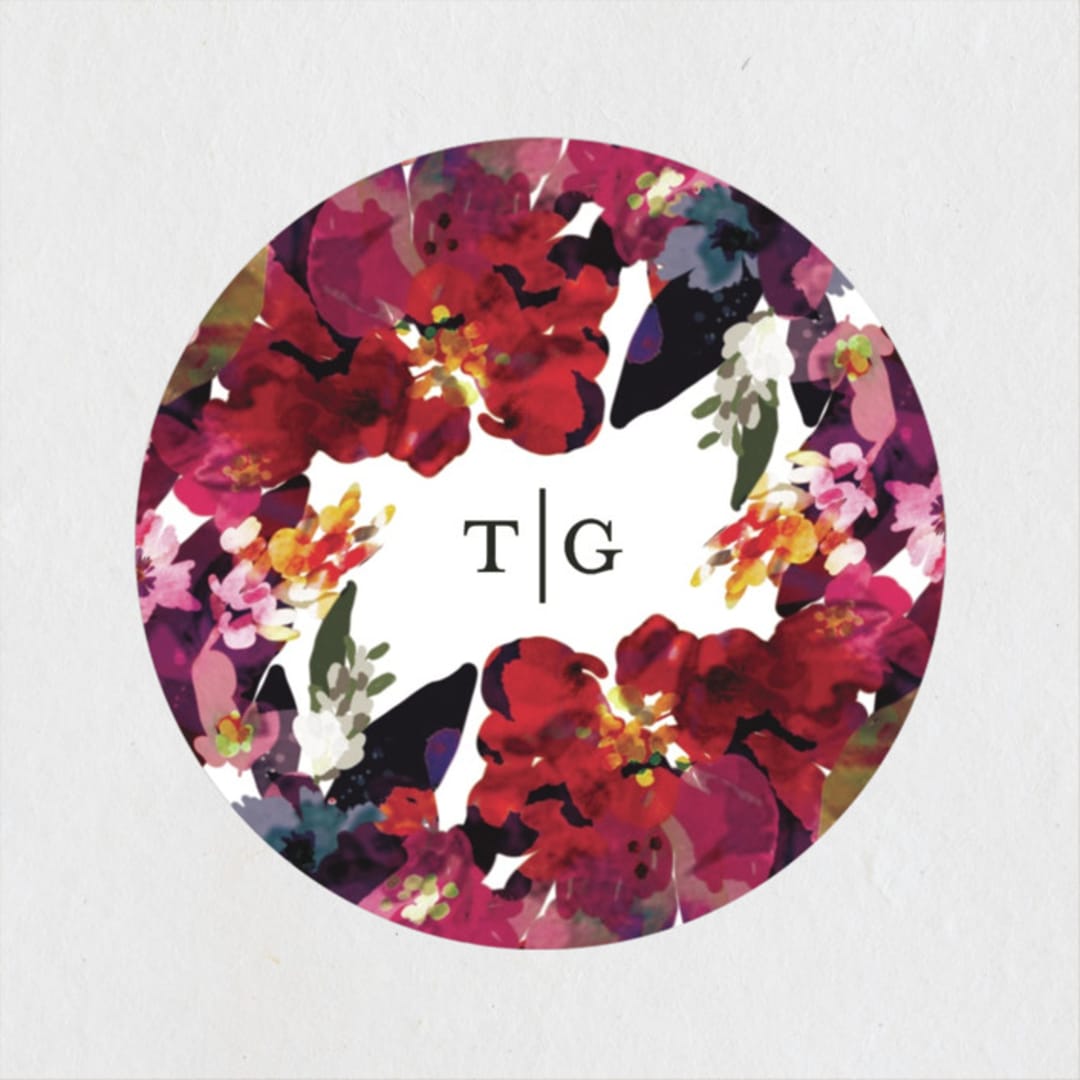 "Tidal Blooms" - Wedding Favor Stickers in Holly by Grace Kreinbrink - Front