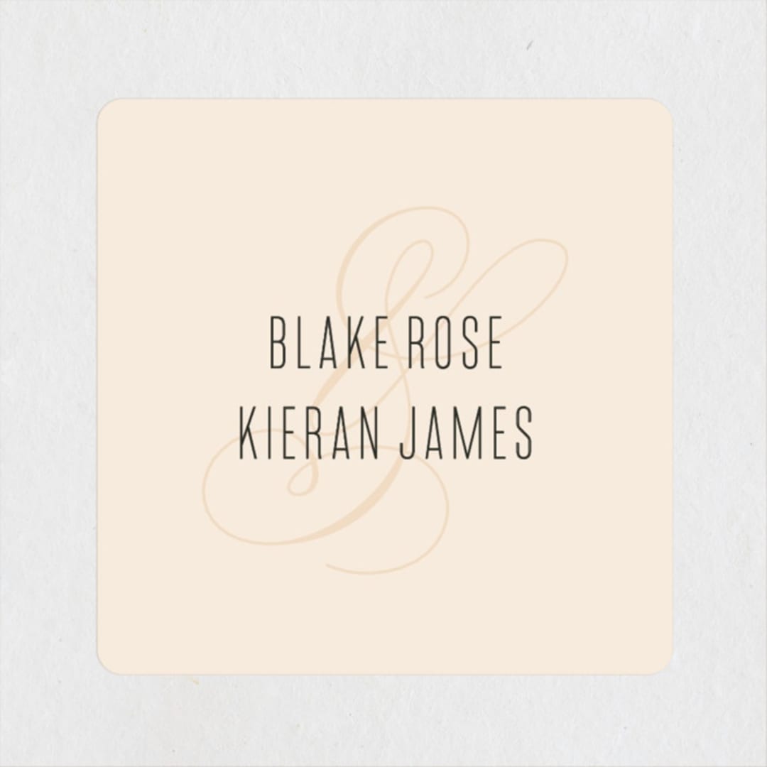 "Today & Always" - Wedding Favor Stickers in Peach by Stacey Meacham - Front