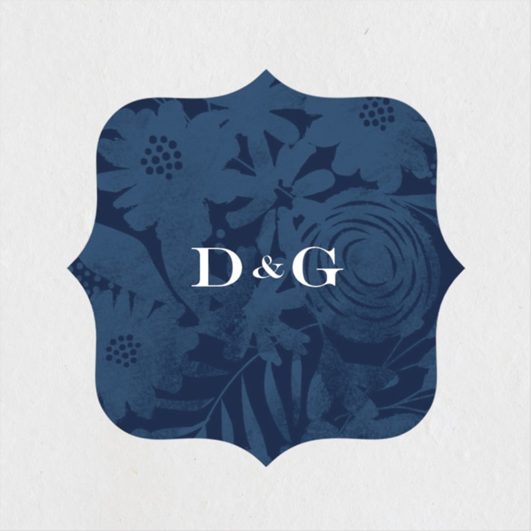 "Floral screenprint" - Wedding Favor Stickers in Navy by Jennifer Wick - Front