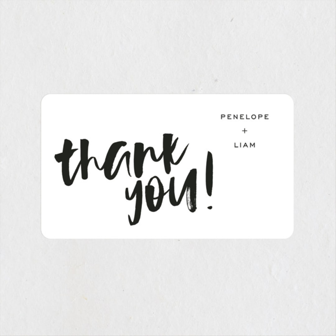 "Love Actually" - Wedding Favor Stickers in Onyx by Design Lotus - Front