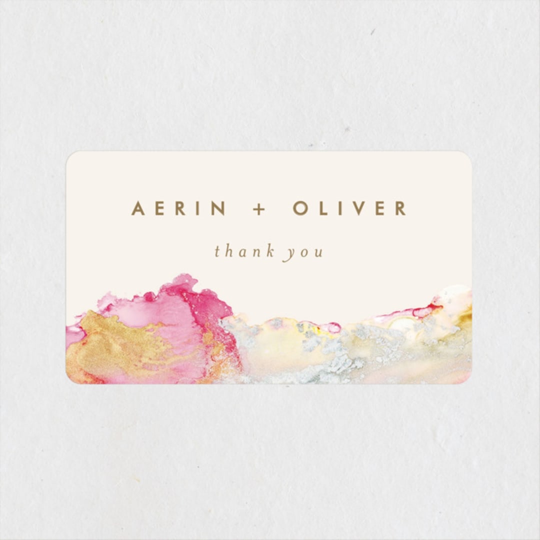 "desert chic" - Wedding Favor Stickers in Blush by AK Graphics - Front