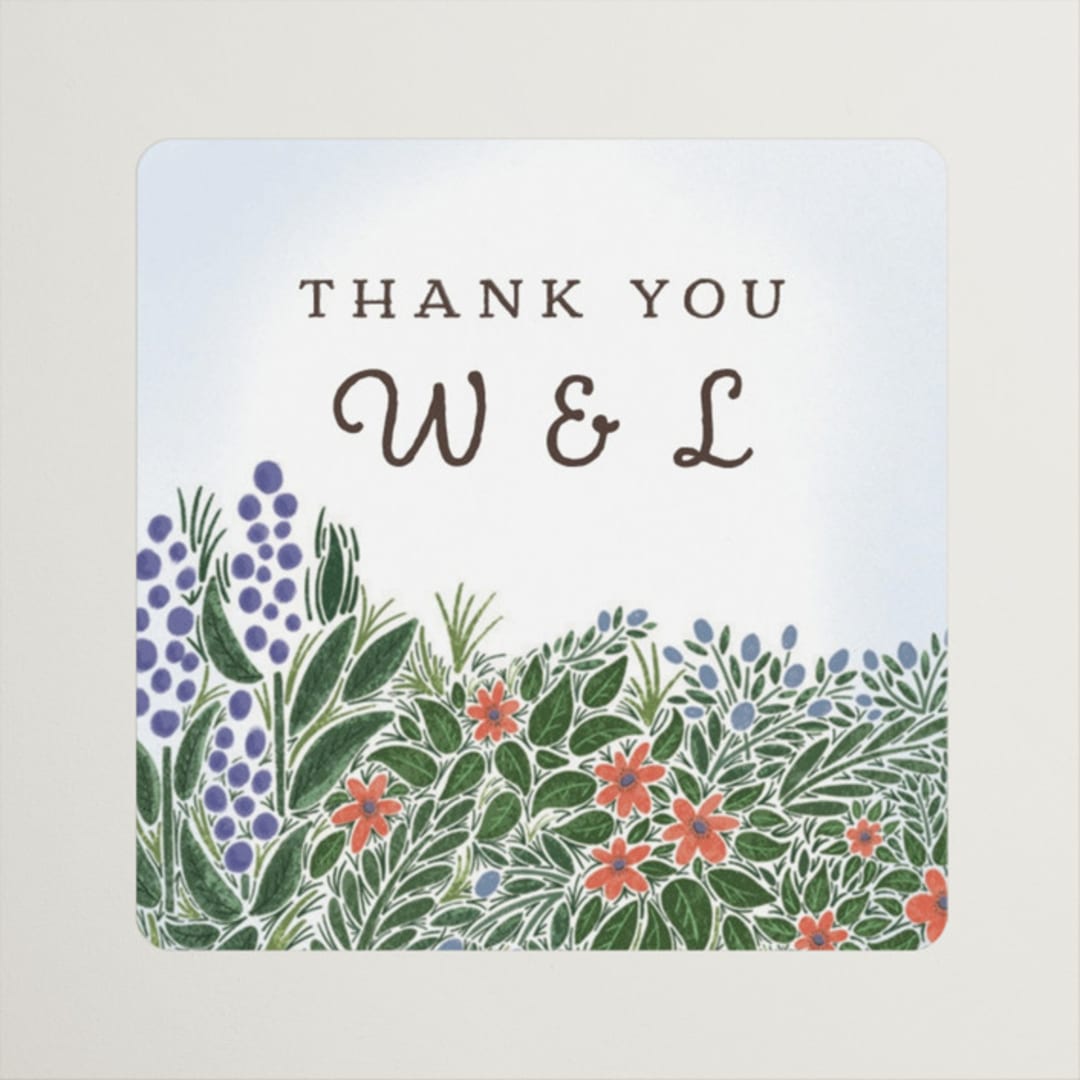 "Nature's Chapel" - Wedding Favor Stickers in Forest by Paper Sun Studio - Front