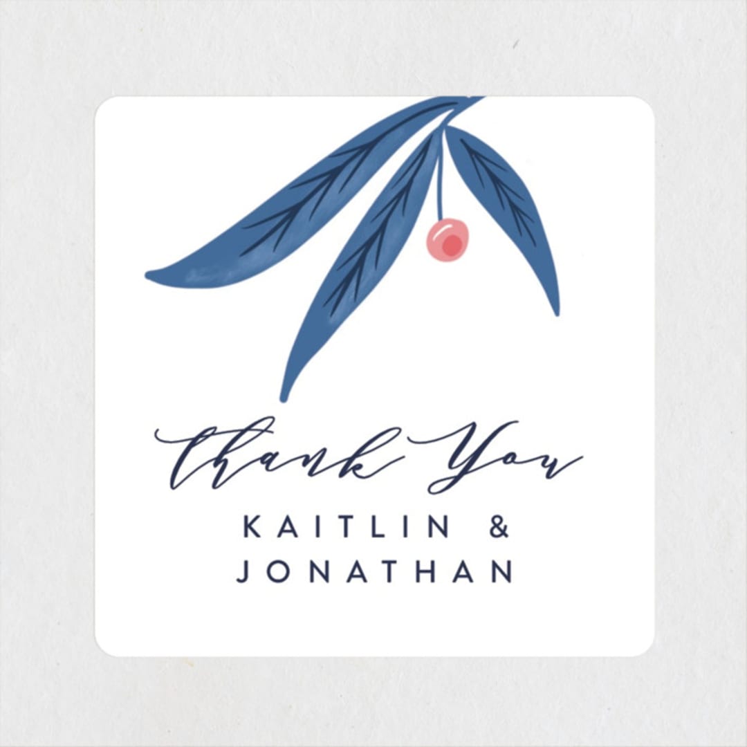 "Paradise" - Wedding Favor Stickers in Seaside by Joanna Griffin - Front