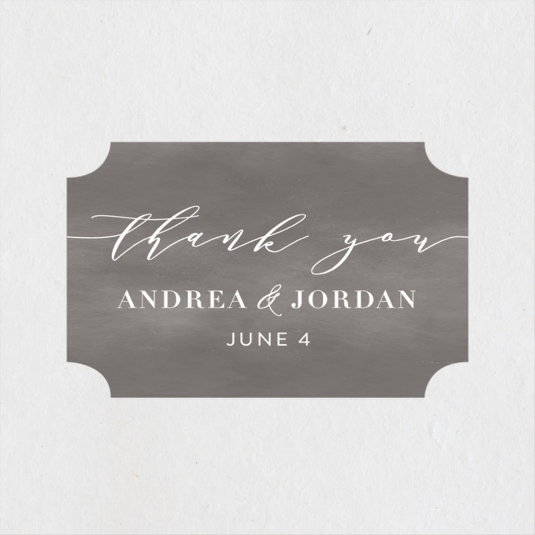 "Simplicity" - Wedding Favor Stickers in Smoke by Amy Ngo - Front