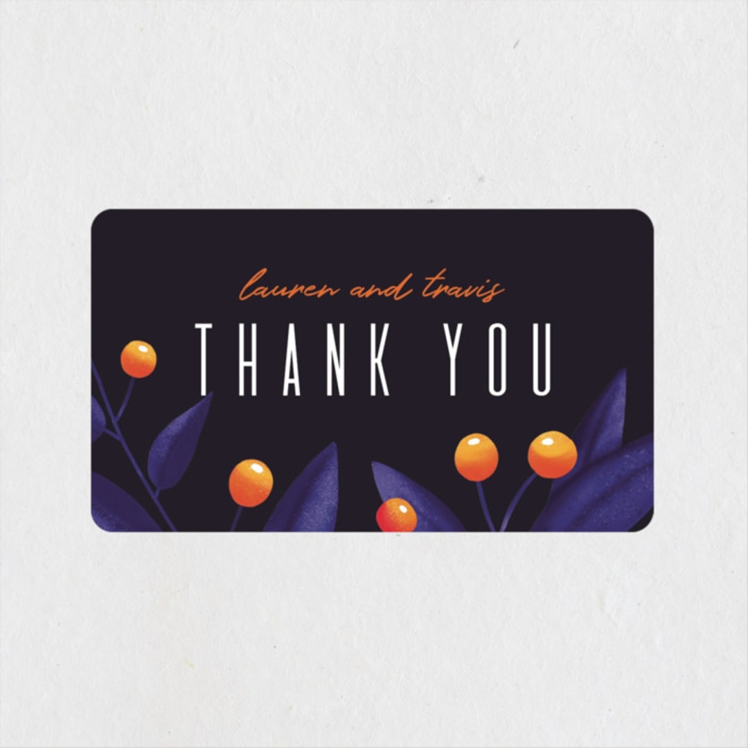 "Fire and Ice" - Wedding Favor Stickers in Fire by Jessica Corliss - Front