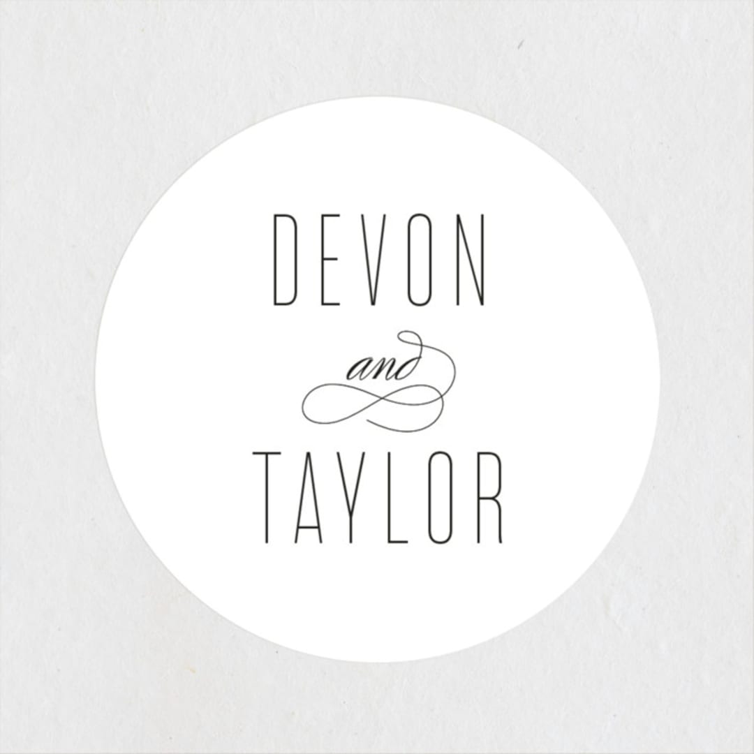 "Moderna" - Wedding Favor Stickers in Cloud by Stacey Meacham - Front