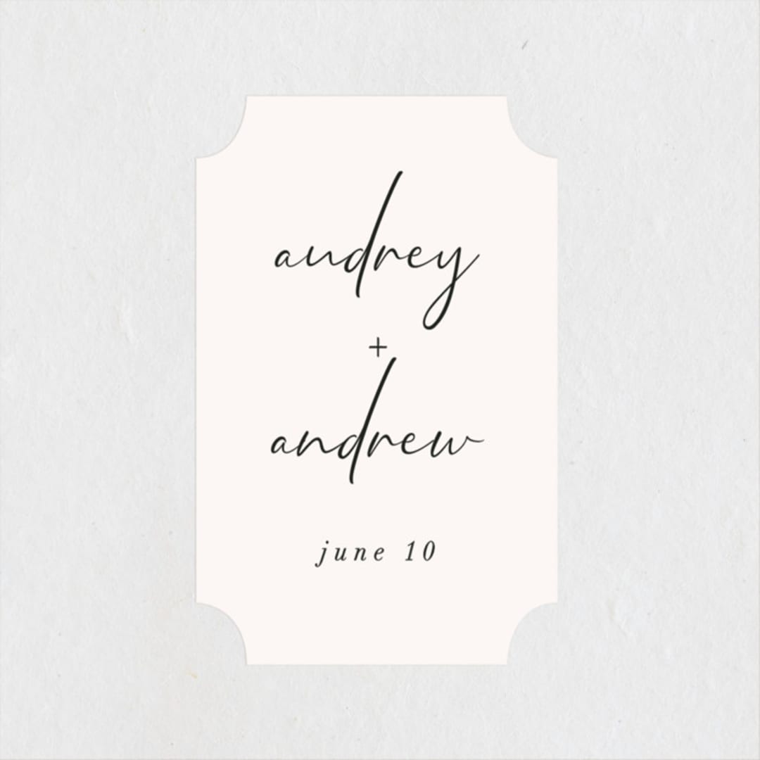 "mod" - Wedding Favor Stickers in Creme by Nicoletta Savod - Front