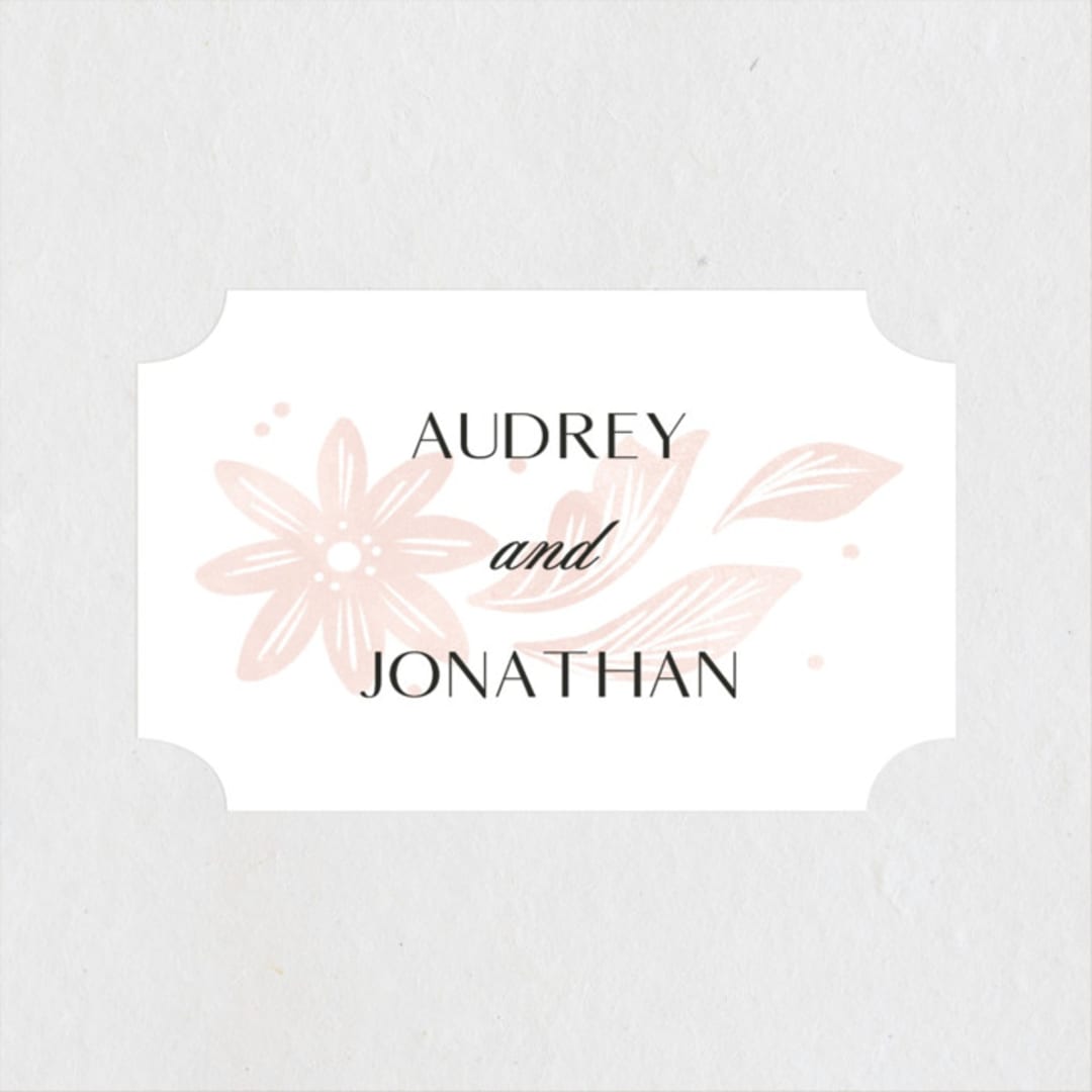 "Batikka" - Wedding Favor Stickers in Blush by Paper Raven Co. - Front