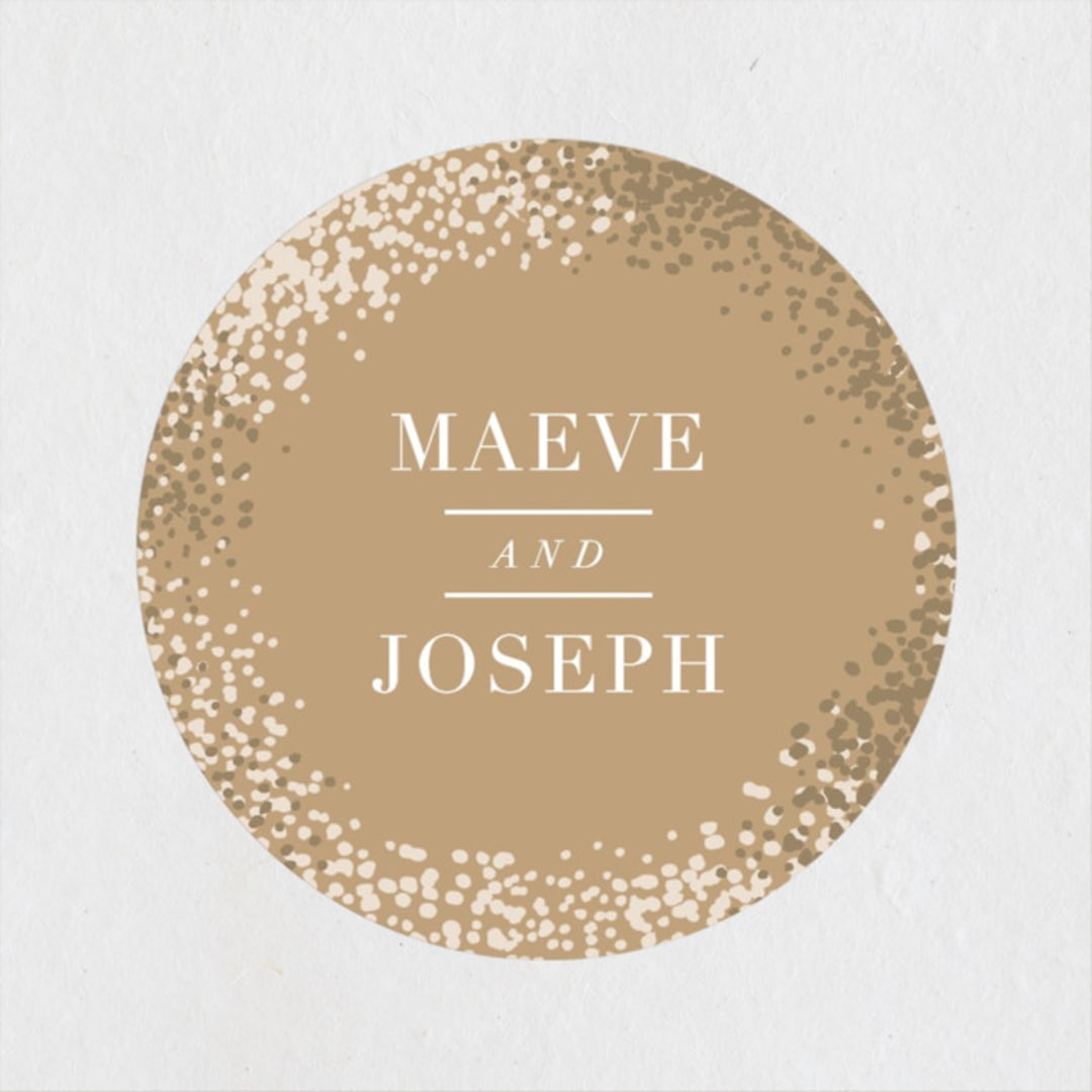 "Organic Dots" - Wedding Favor Stickers in Champagne by lena barakat - Front