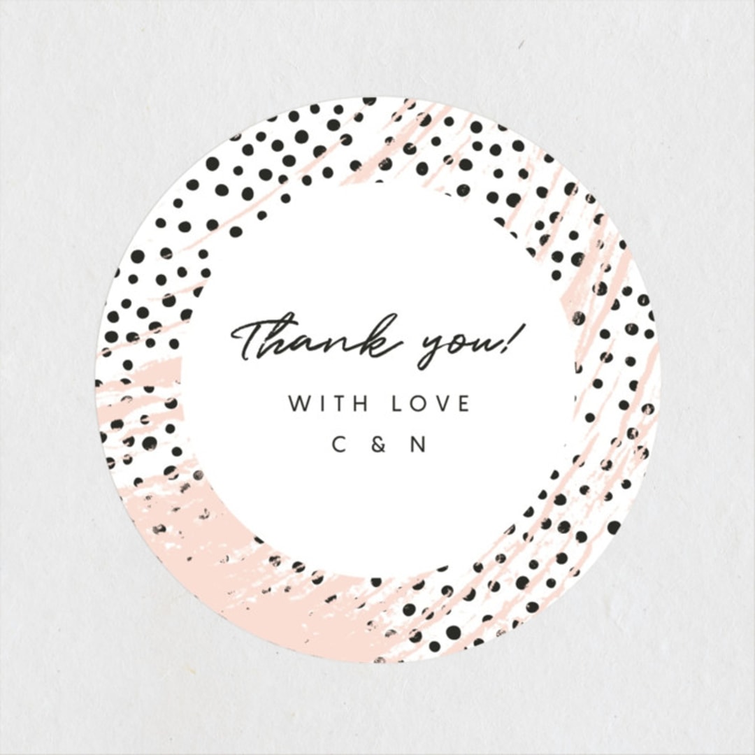 "Textured Dots" - Wedding Favor Stickers in Blush by Emily Sabol Goss - Front