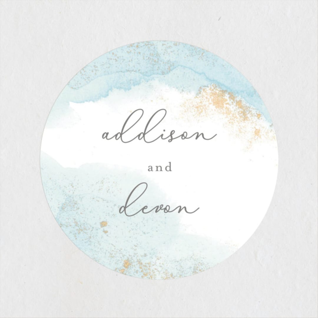 "My tenderness" - Wedding Favor Stickers in Topaz by Helen Halik - Front