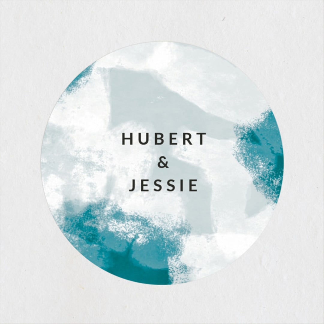 "Cotton Air" - Wedding Favor Stickers in Seaside by Lea Velasquez - Front