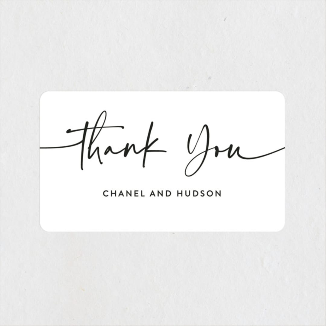 "Madison Ave" - Wedding Favor Stickers in Linen by Design Lotus - Front