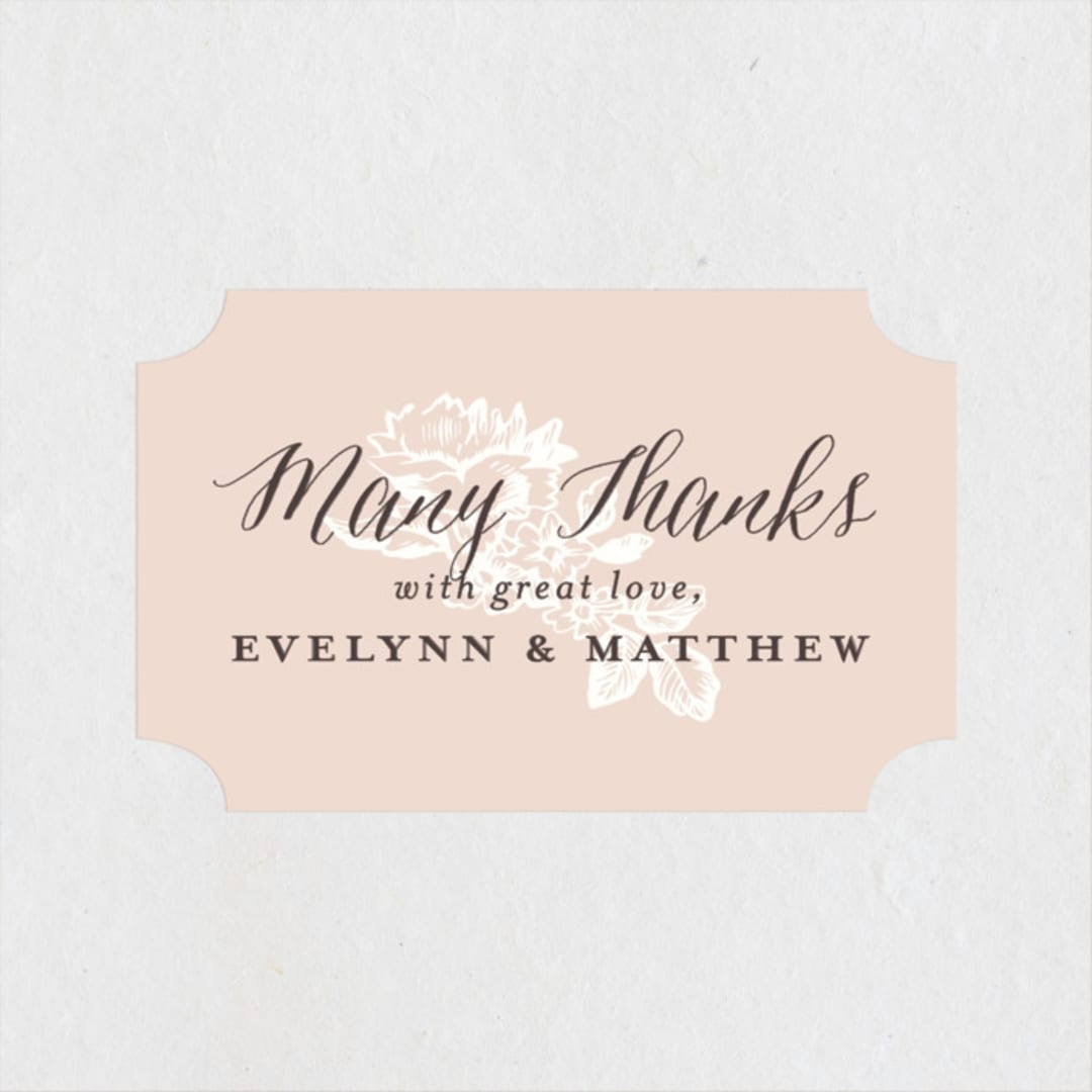 "French Roses" - Wedding Favor Stickers in Blush by 2birdstone - Front