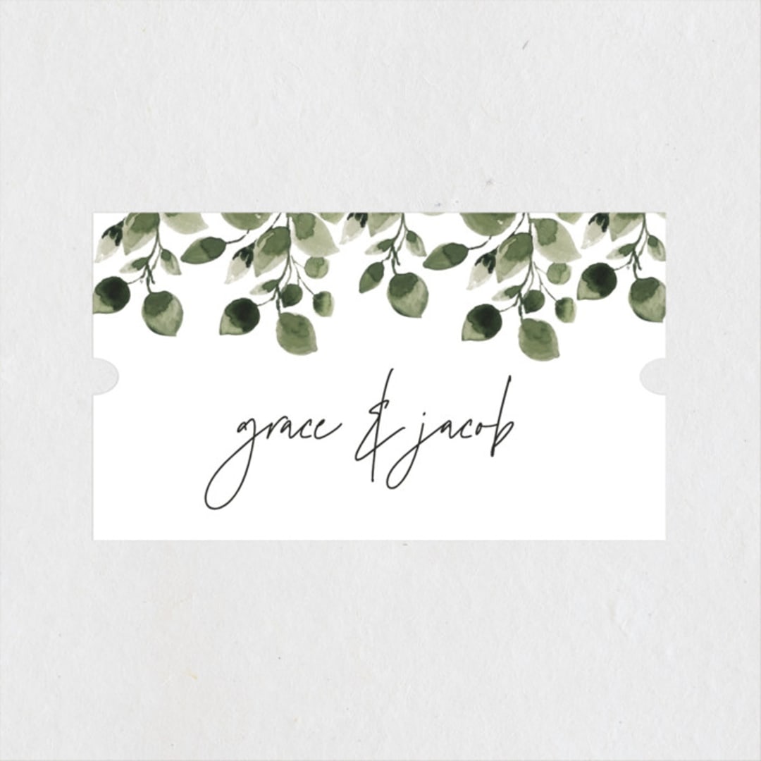"green rush" - Wedding Favor Stickers in Snow by Anupama - Front