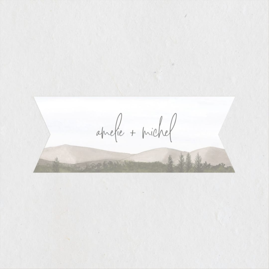 "muted mountains" - Wedding Favor Stickers in Splendid Day by Deborah Chou - Front