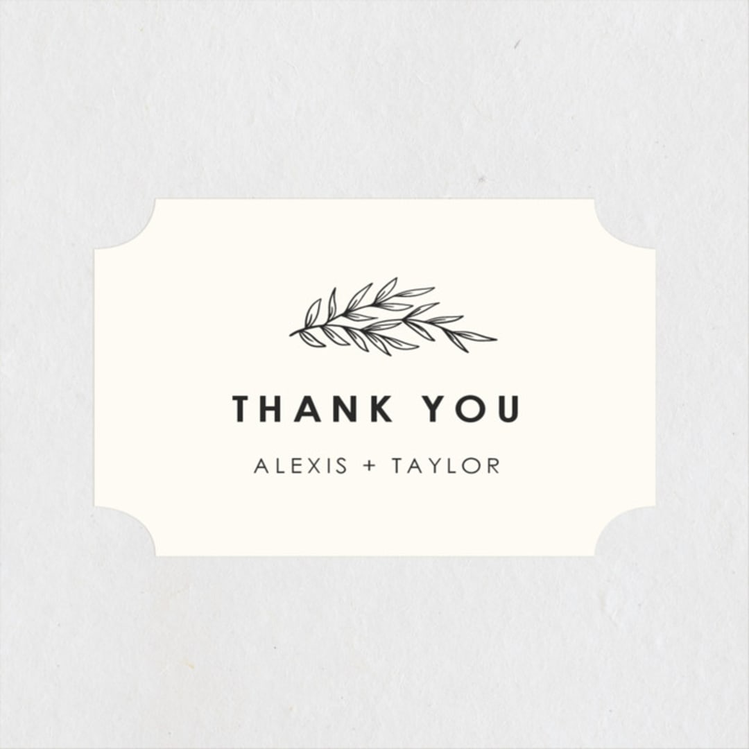 "Modern Bliss" - Wedding Favor Stickers in Cream by Elly - Front