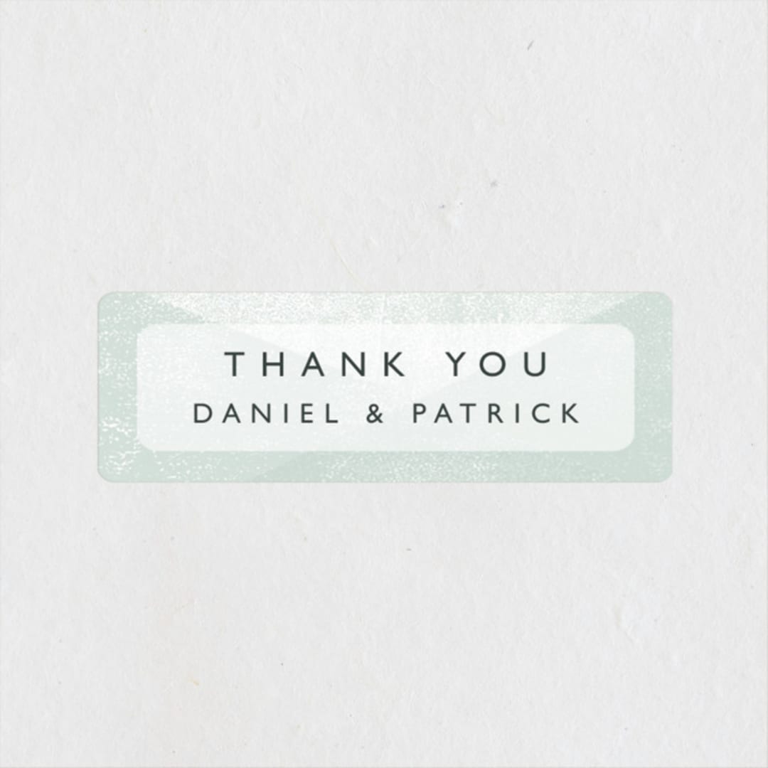 "Elegantly Minimal" - Wedding Favor Stickers in Seafoam by itsjensworld - Front