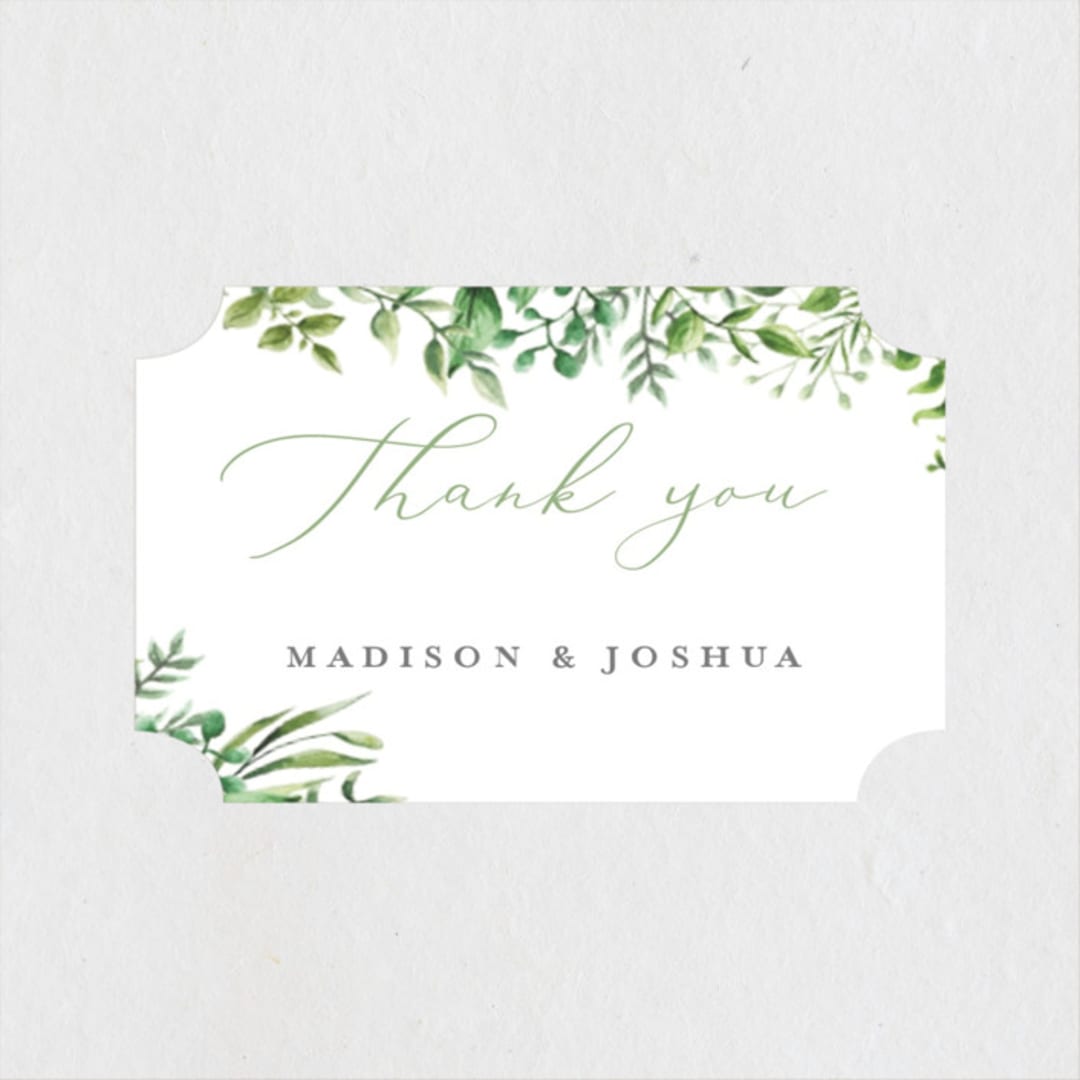 "Bright & Green" - Wedding Favor Stickers in Sprig by Amanda Day - Front