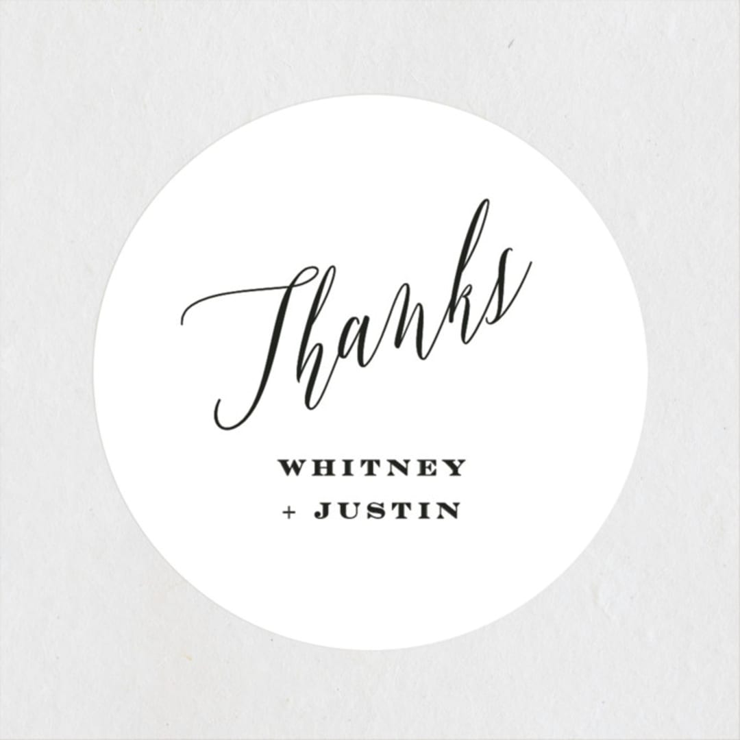 "Signed" - Wedding Favor Stickers in Pearl by Roxy Cervantes - Front