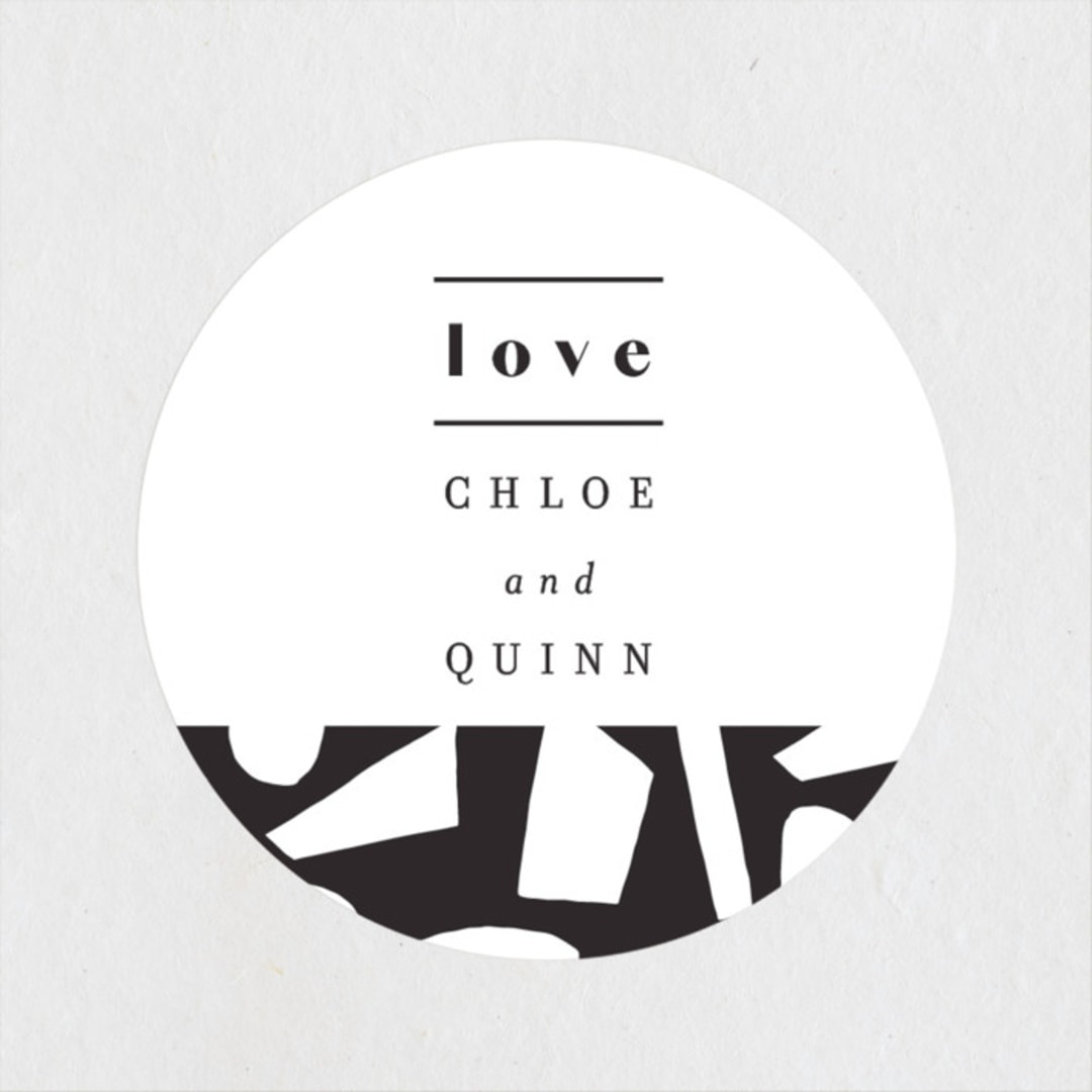 "Epithet" - Wedding Favor Stickers in Charcoal by Nazia Hyder - Front