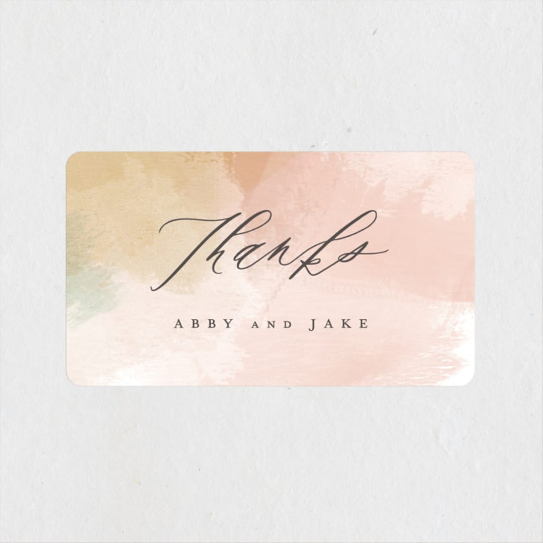 "Morning Mist" - Wedding Favor Stickers in Blush by Carrie ONeal - Front