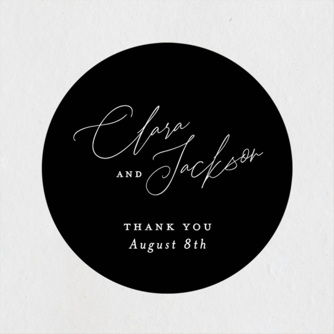 "Bare" - Wedding Favor Stickers in Cloud by Kelly Nasuta - Front