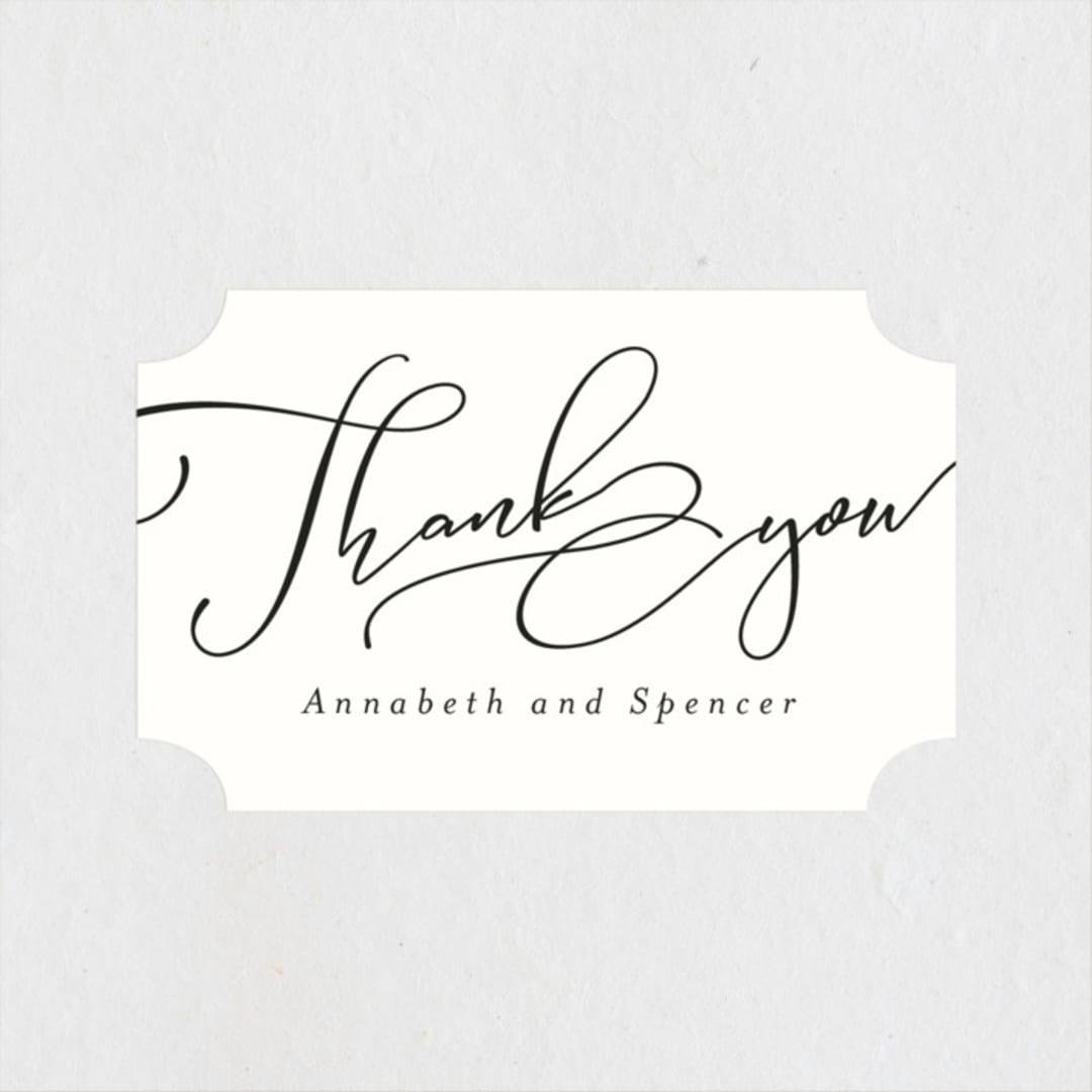 "Heirloom" - Wedding Favor Stickers in Ink by Kimberly Morgan - Front