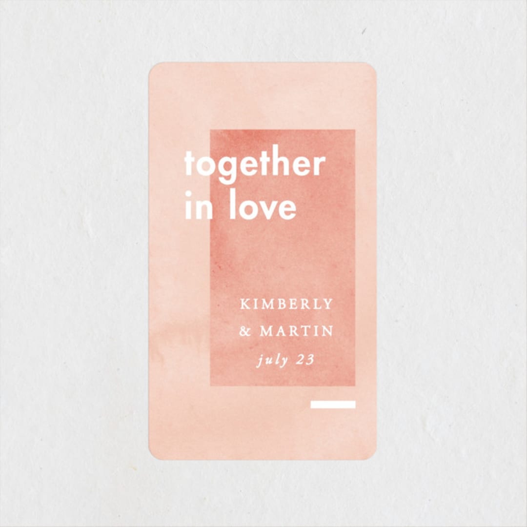 "Contemporary" - Wedding Favor Stickers in Peony by Liz Conley - Front