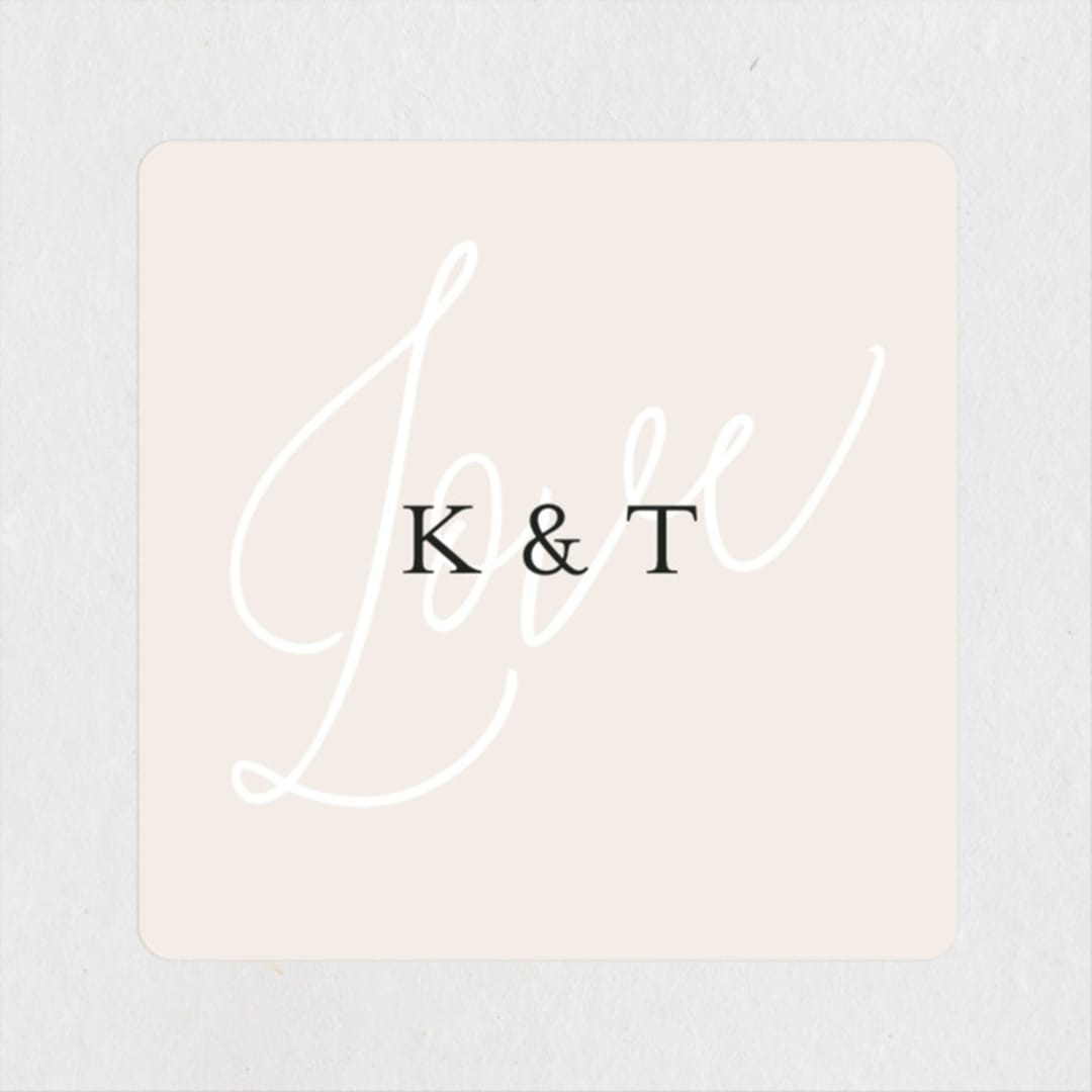 "Tallulah" - Wedding Favor Stickers in Linen by Jennifer Wick - Front